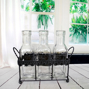 Square Transparent Glass Bottle YD-BOT-014