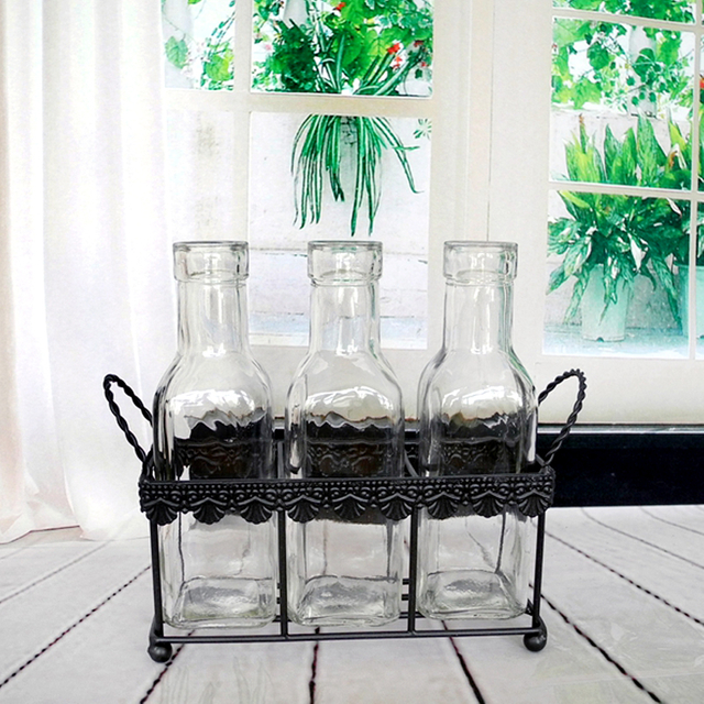 Square Transparent Glass Bottle YD-BOT-014