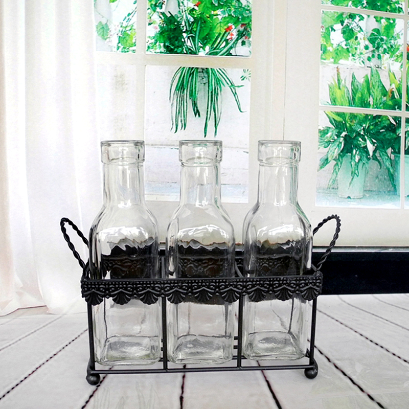 Square Transparent Glass Bottle YD-BOT-014