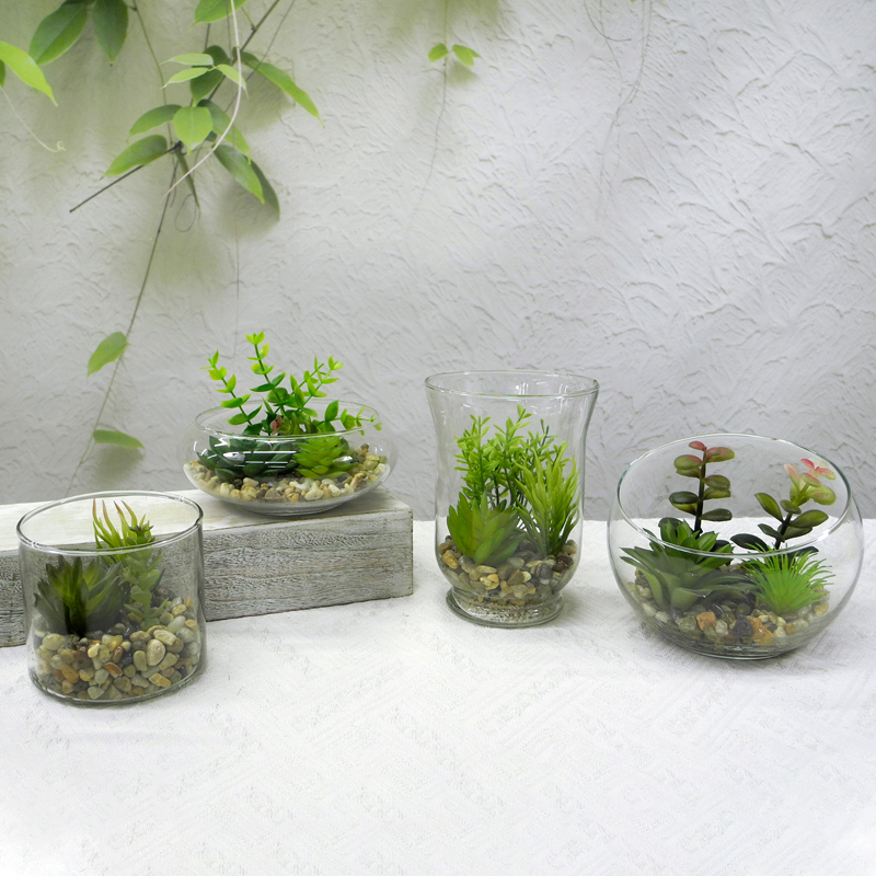 Transparent Glass Flower Pot YD-FPWP-002