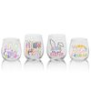 Decal Pattern Glass Cup YD-CUP-008