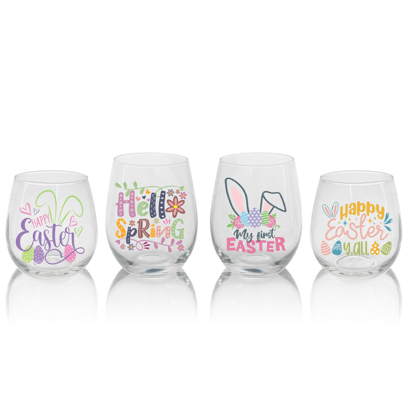 Decal Pattern Glass Cup YD-CUP-008