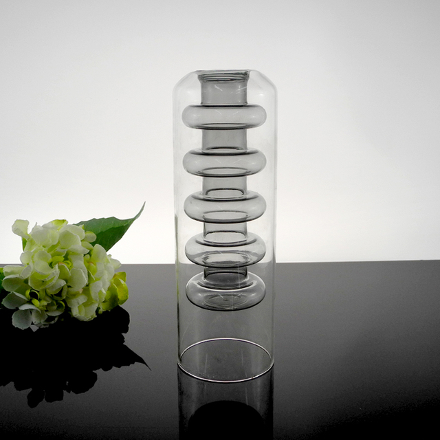 Gray Lampwork Glass Vase YD-LGV-016