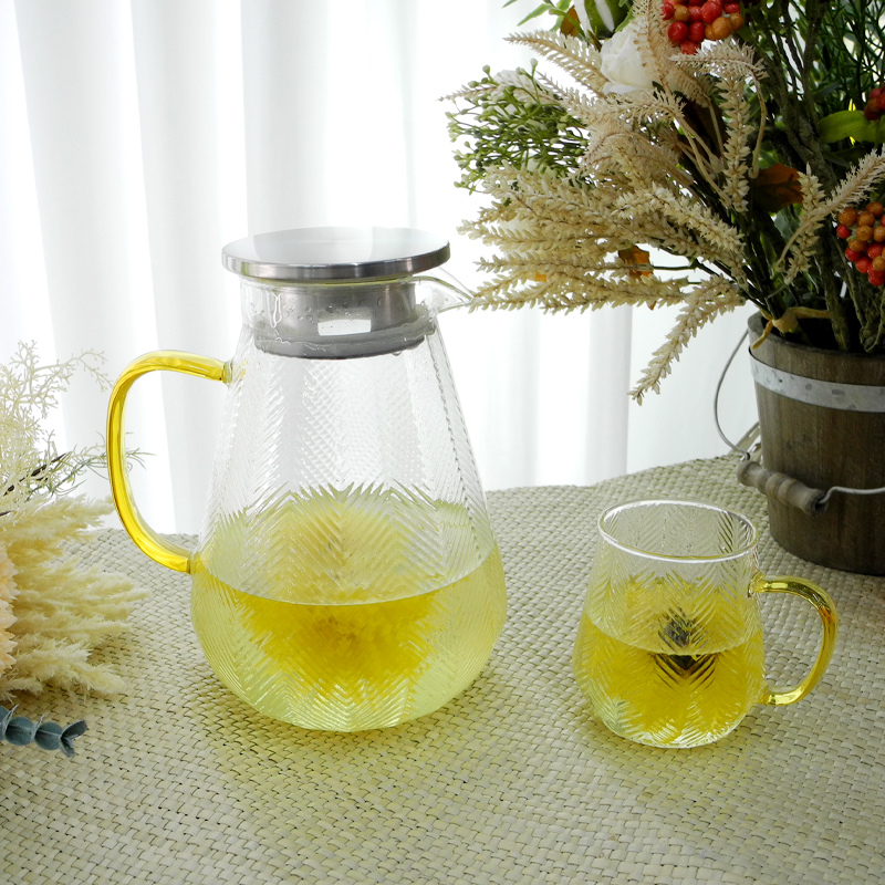 Striped Embossed Cup And Pot Set YD-CUP-048