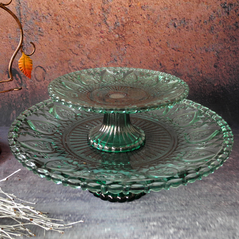 Green Embossed Pattern Dinner Plate YD-PTE-009
