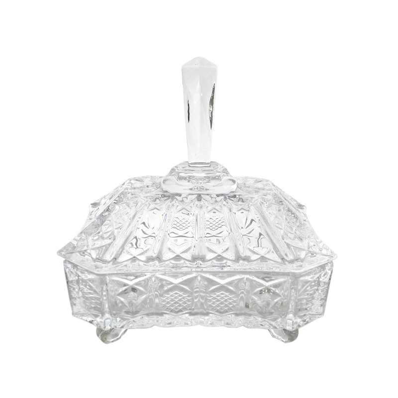 Embossed Patterned Glass Storage Container YD-BC-009