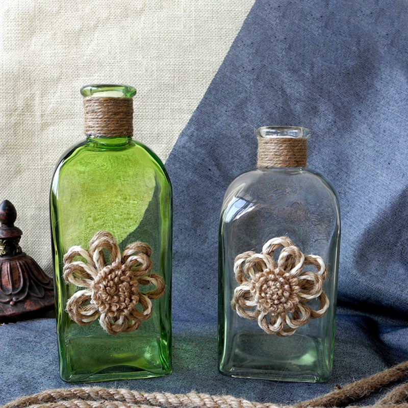 Braided Flowers Glass Bottle YD-BOT-011