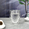 Double Layer Embossed Glass Cup YD-CUP-028