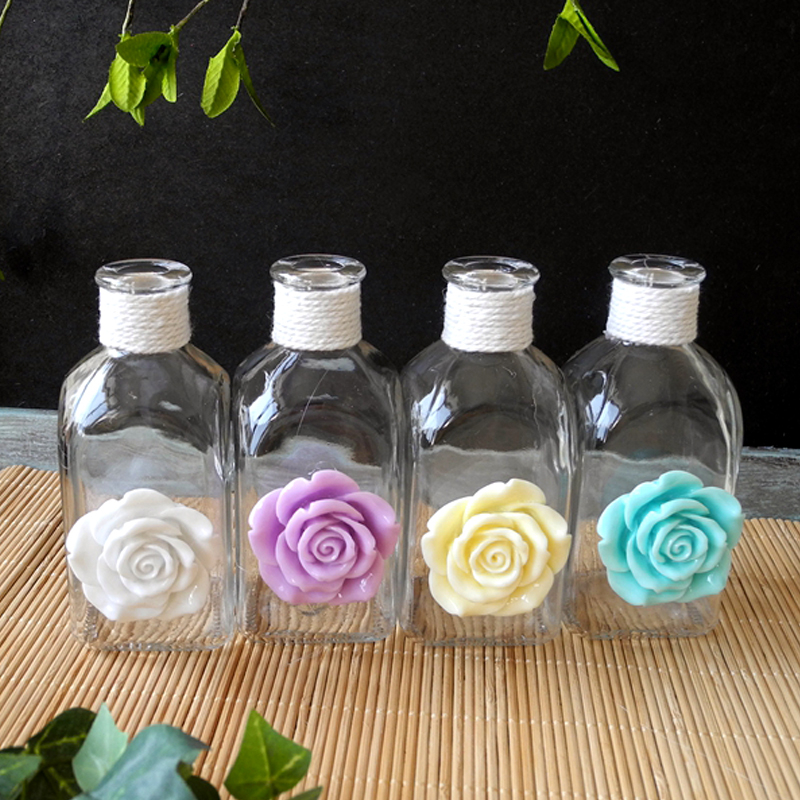Flower Square Glass Bottle YD-BOT-012