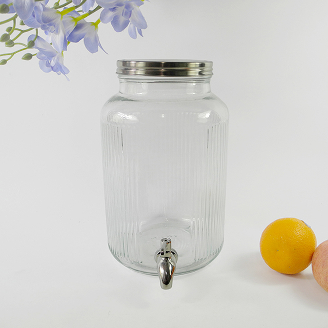 Transparent Stripe Glass Jug YD-JUG-008