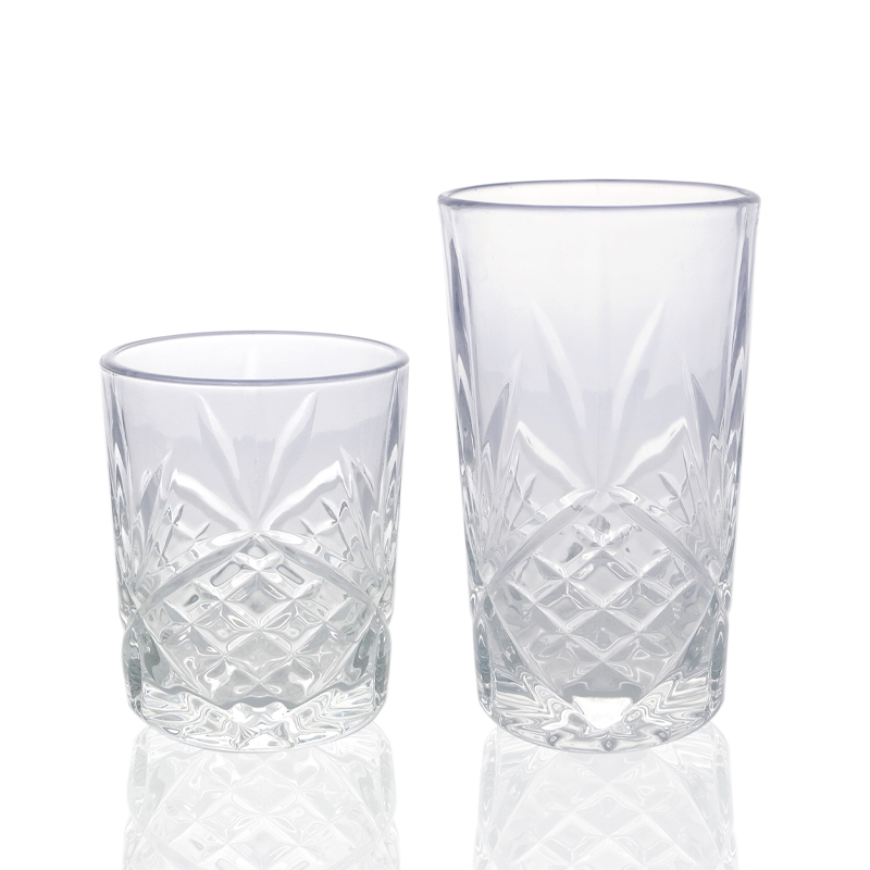 Relief Pattern Combination Glass Cup YD-CUP-013