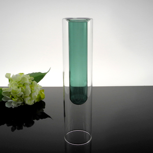 Green Straight Lamp Glass Vase YD-LGV-013