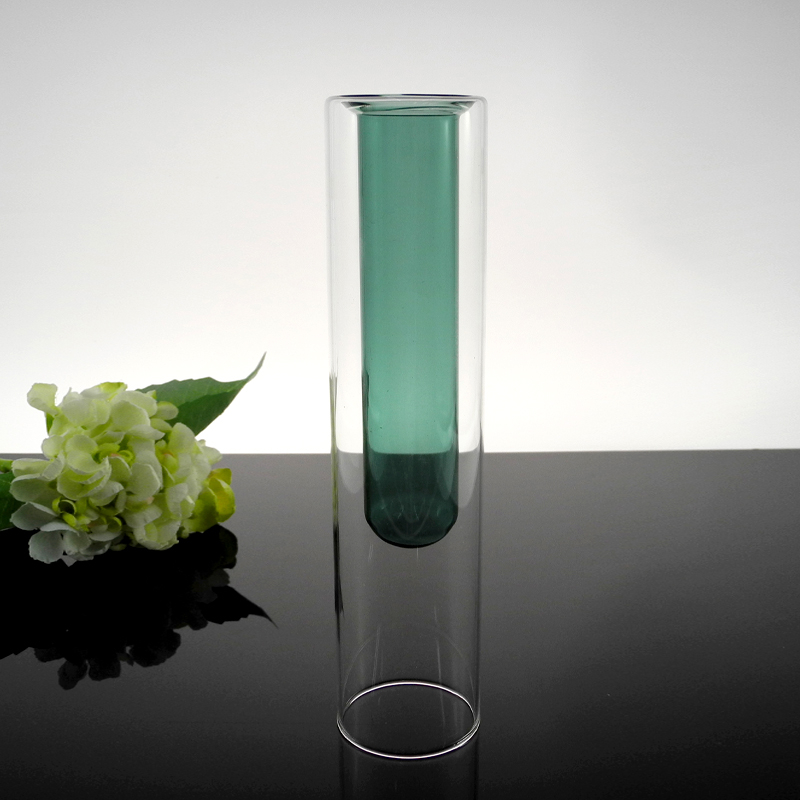 Green Straight Lamp Glass Vase YD-LGV-013