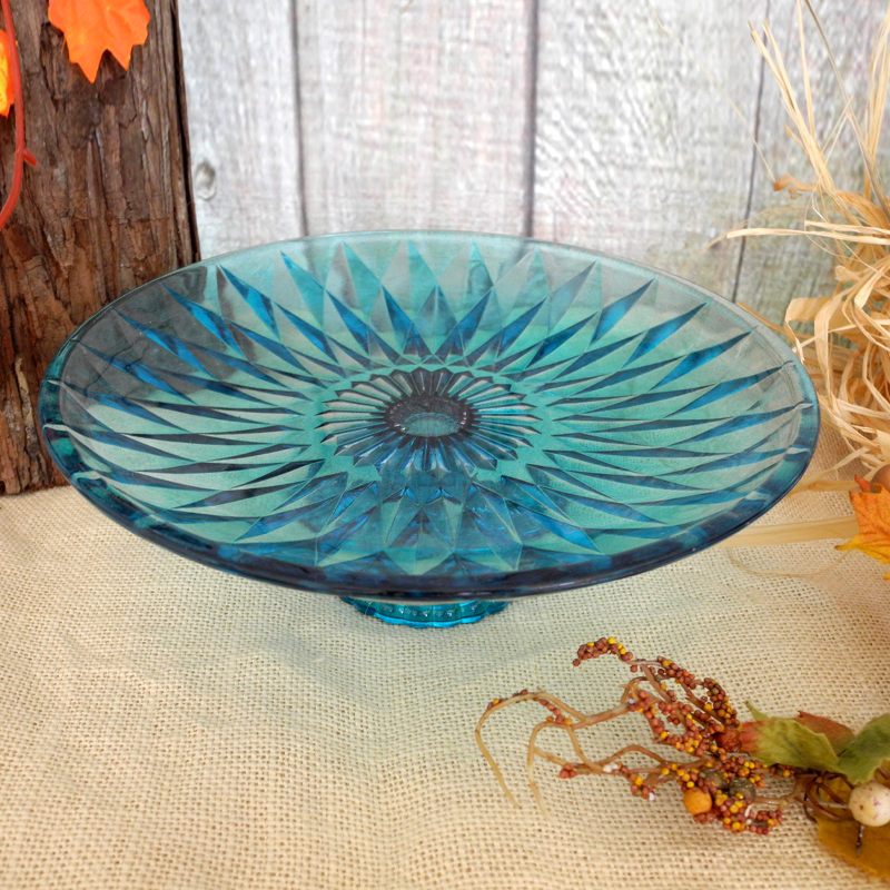 Blue Embossed Pattern Dinner Plate YD-PTE-008