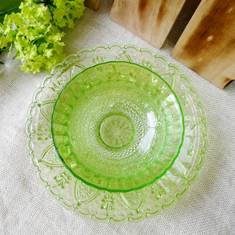 Green Glass Dish Set YD-BOW-004