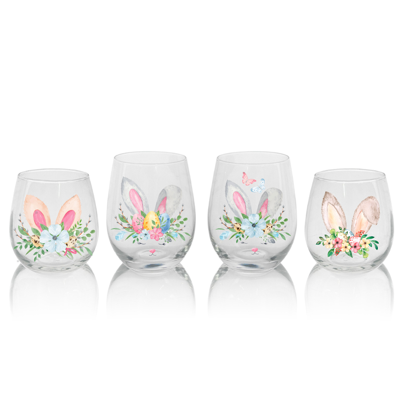 Decal Pattern Glass Cup YD-CUP-008