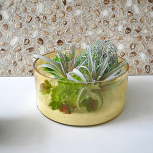 Yellow Glass Flower Pot YD-FPWP-015