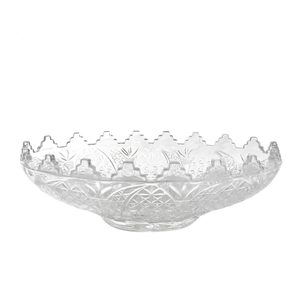 Transparent Embossed Glass Fruit Plate YD-PTE-013