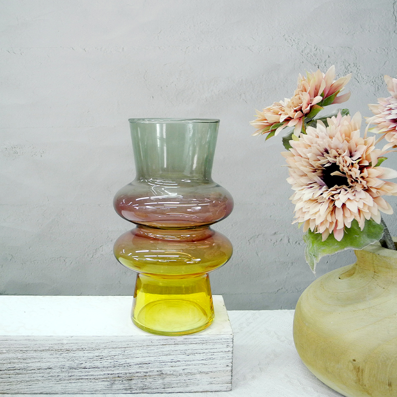 Warm Color Gradient Striped Glass Vases YD-CGV-030
