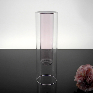 Pink Straight Lamp Glass Vase YD-LGV-019
