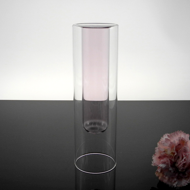 Pink Straight Lamp Glass Vase YD-LGV-019