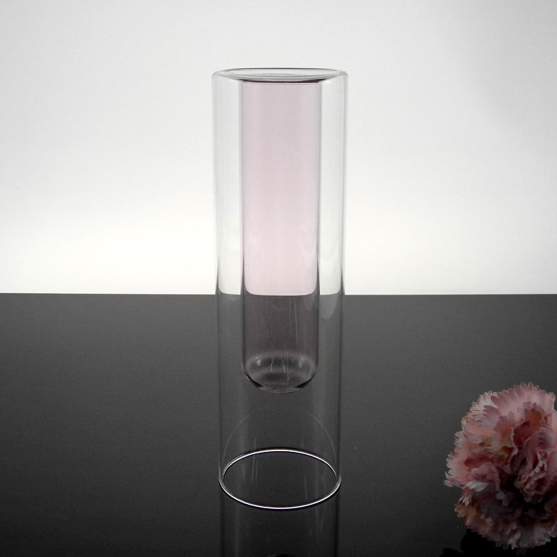 Pink Straight Lamp Glass Vase YD-LGV-019