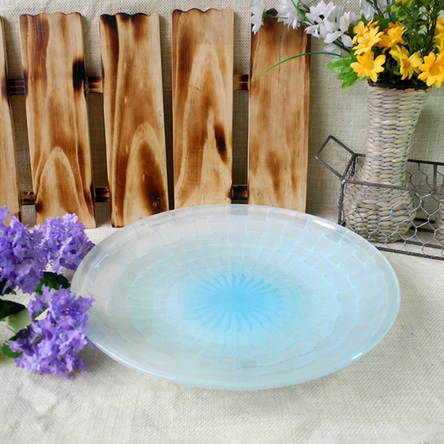 Blue Embossed Dinner Plate YD-PTE-010