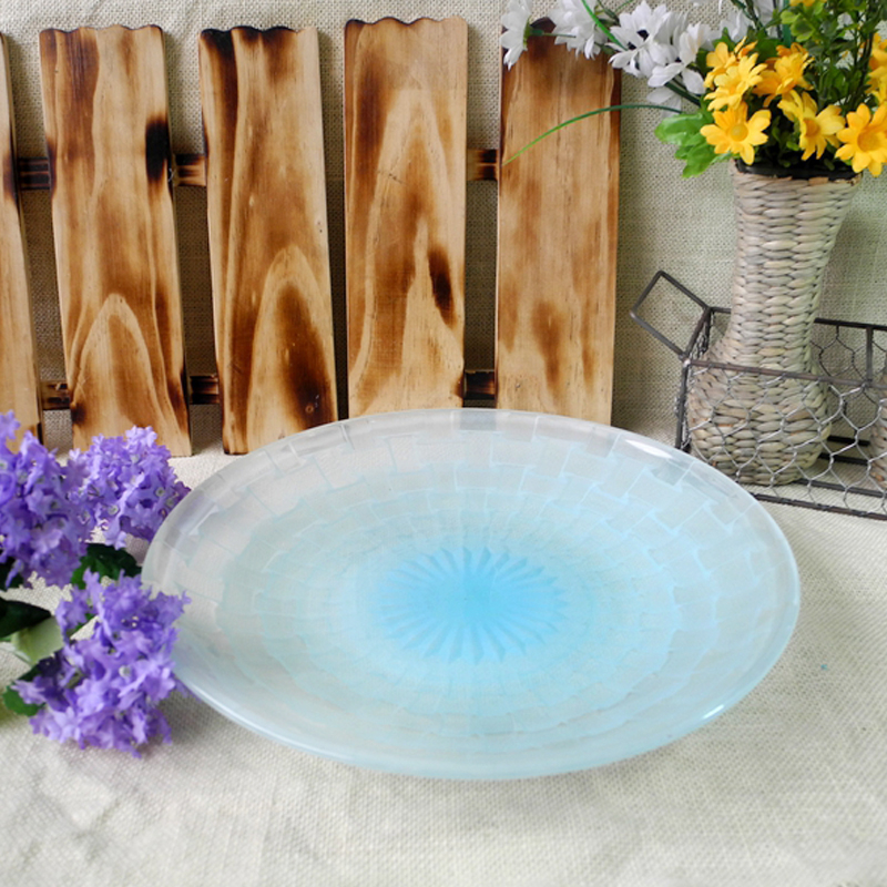 Blue Embossed Dinner Plate YD-PTE-010