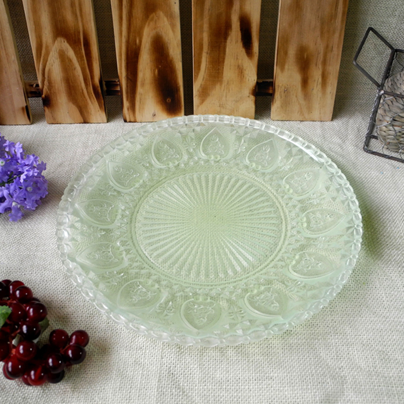 Green Embossed Dinner Plate YD-PTE-011
