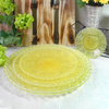 Pink Relief Pattern Glass Plate YD-GLSP-016