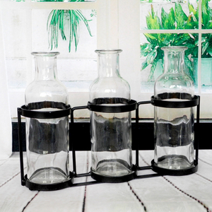 Glass Bottle With Iron Frame YD-BOT-020