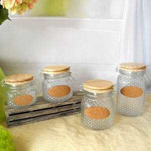 Plaid Buckle Glass Storage Jar YD-STJ-010