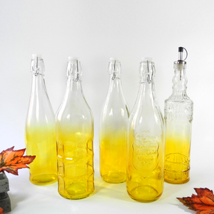Yellow Gradient High Oil & Vinegar Glass Bottle YD-OVB-002