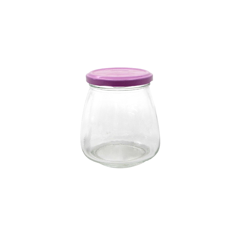 Exposed material storage jar with purple lid YD-STJ-054