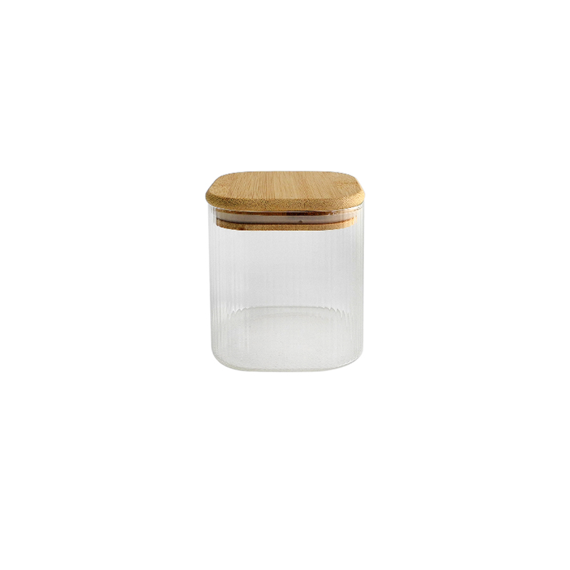 Square Vertical Striped High Borosilicate Storage Jar YD-STJ-068
