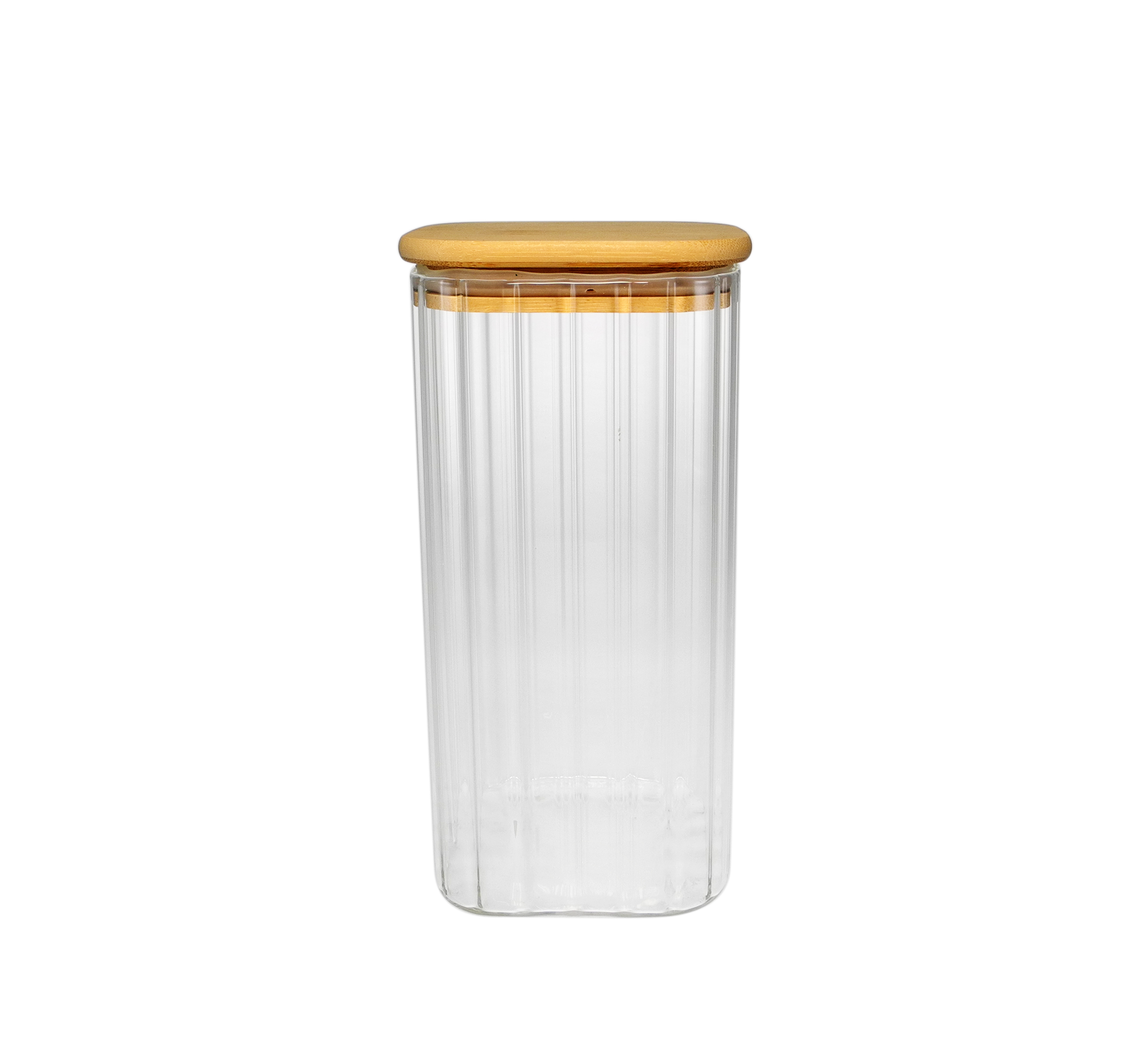 Square Vertical Striped Borosilicate Glass Storage Jar YD-STJ-100