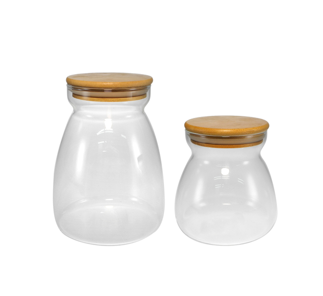 Polished Wooden Lid with High Borosilicate Glass Storage Jar YD-STJ-103
