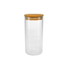 Cylindrical Polished Wooden Lid with High Borosilicate Glass Storage Jar YD-STJ-104