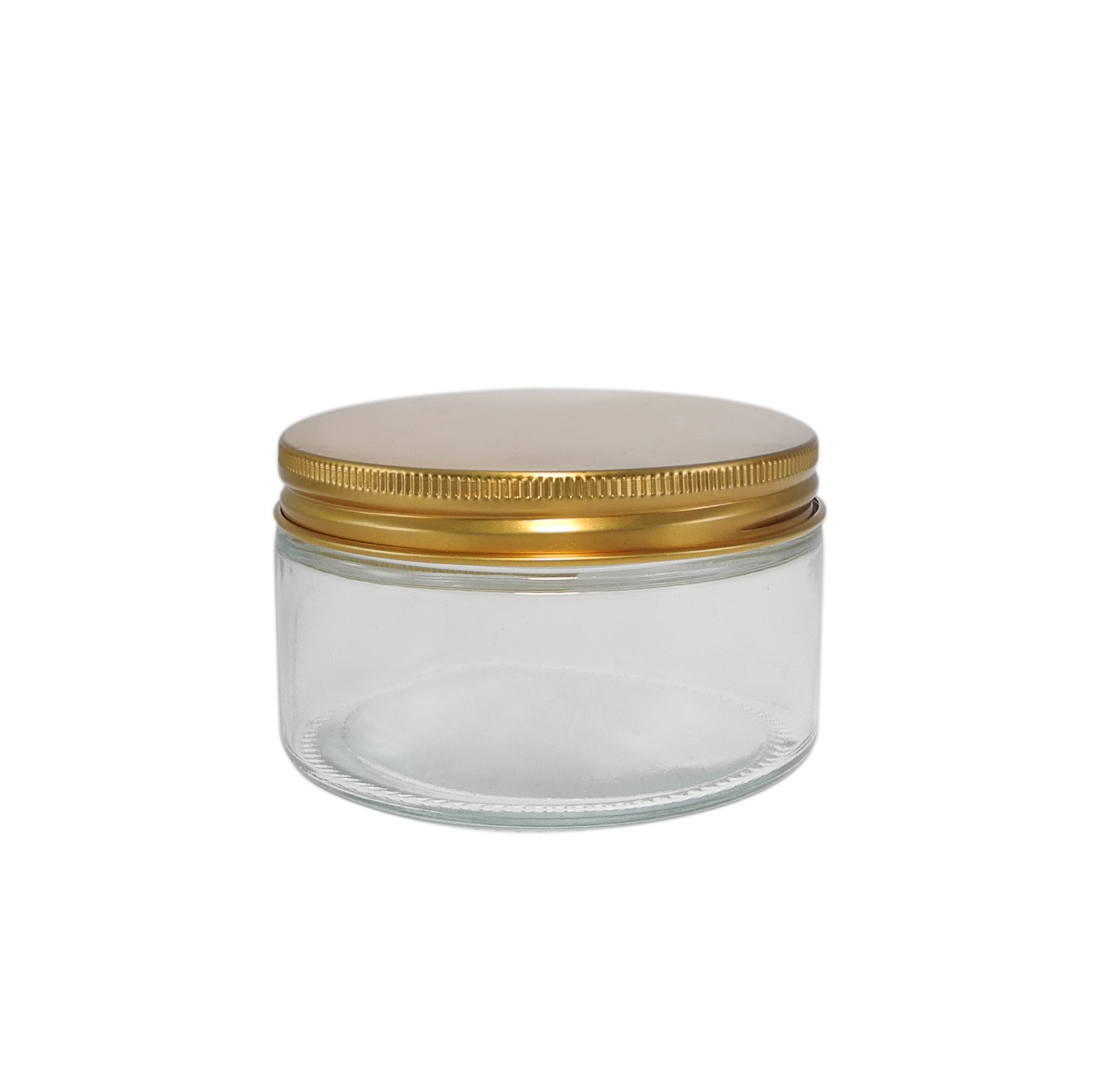 Golden Stainless Steel Lid Cylindrical High Borosilicate Glass Honey Storage Jar YD-STJ-113