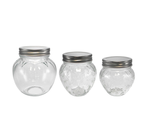 A Strawberry-shaped Silver Stainless Steel Lid for A High-boron-silica Glass Storage Jar YD-STJ-143