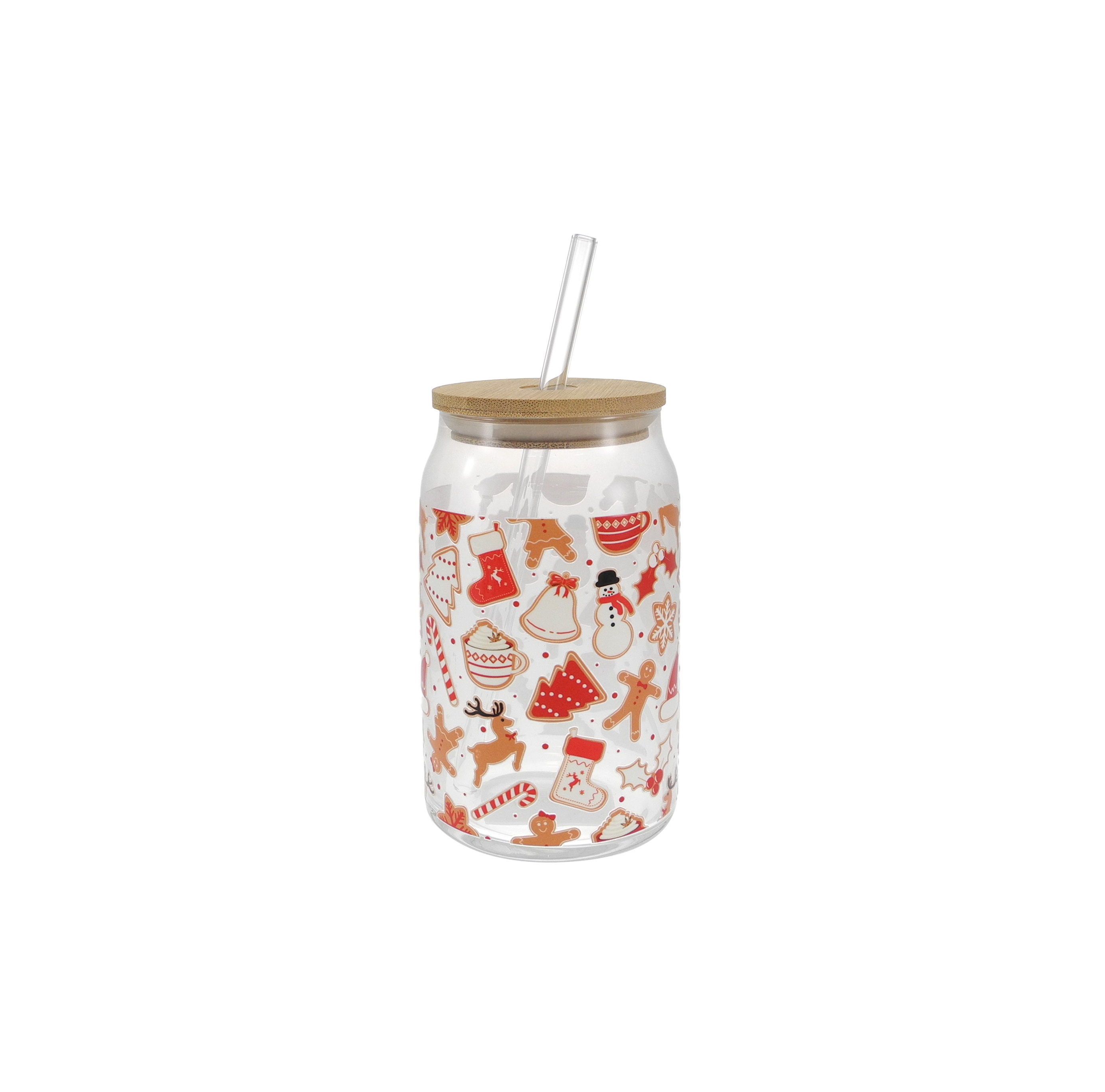 Flower-patterned Paper with Straws, Glass Water Cup YD-CUP-149