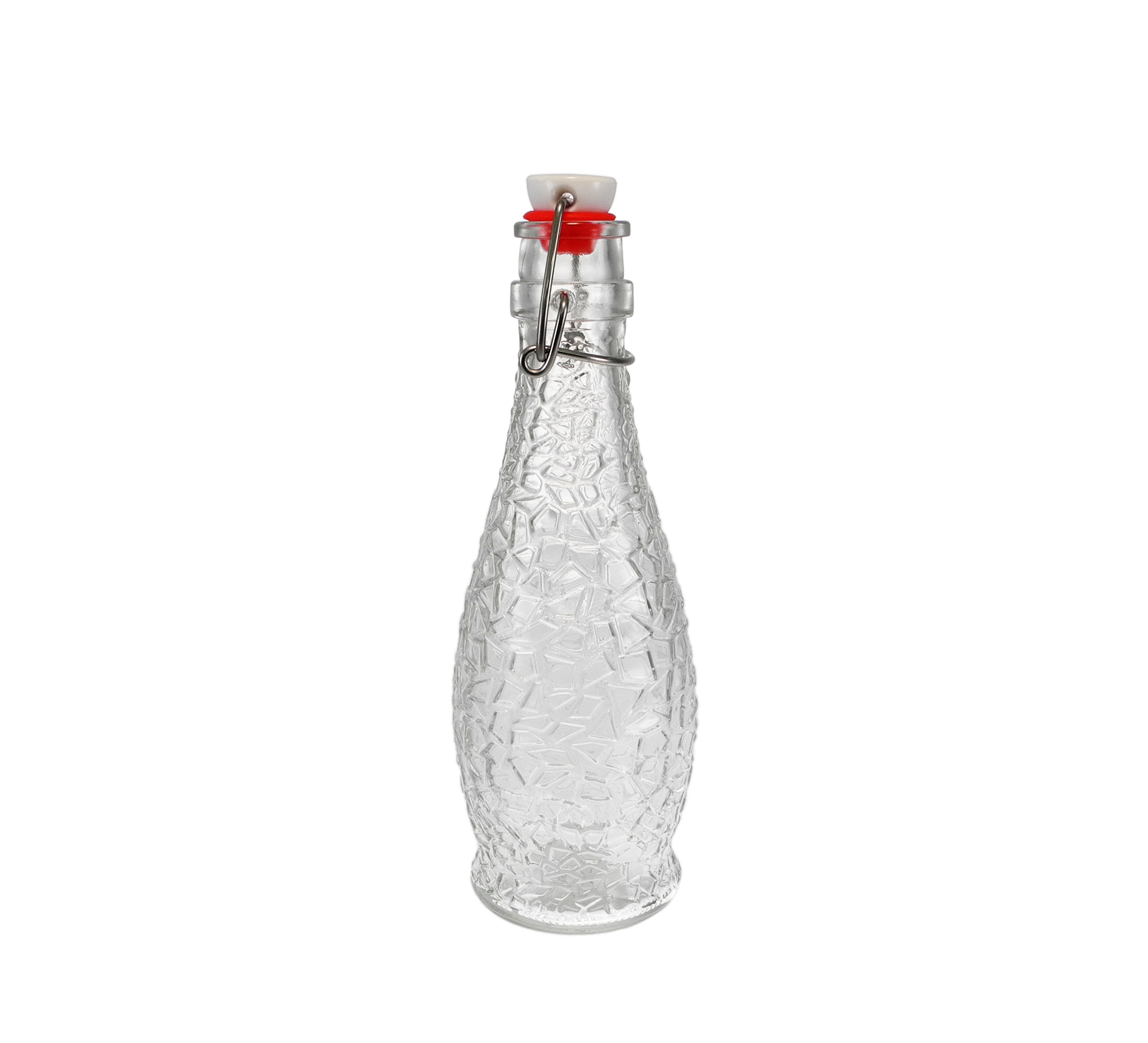 Cylindrical External Relief Glass Stopper Bottle YD-BOT-036