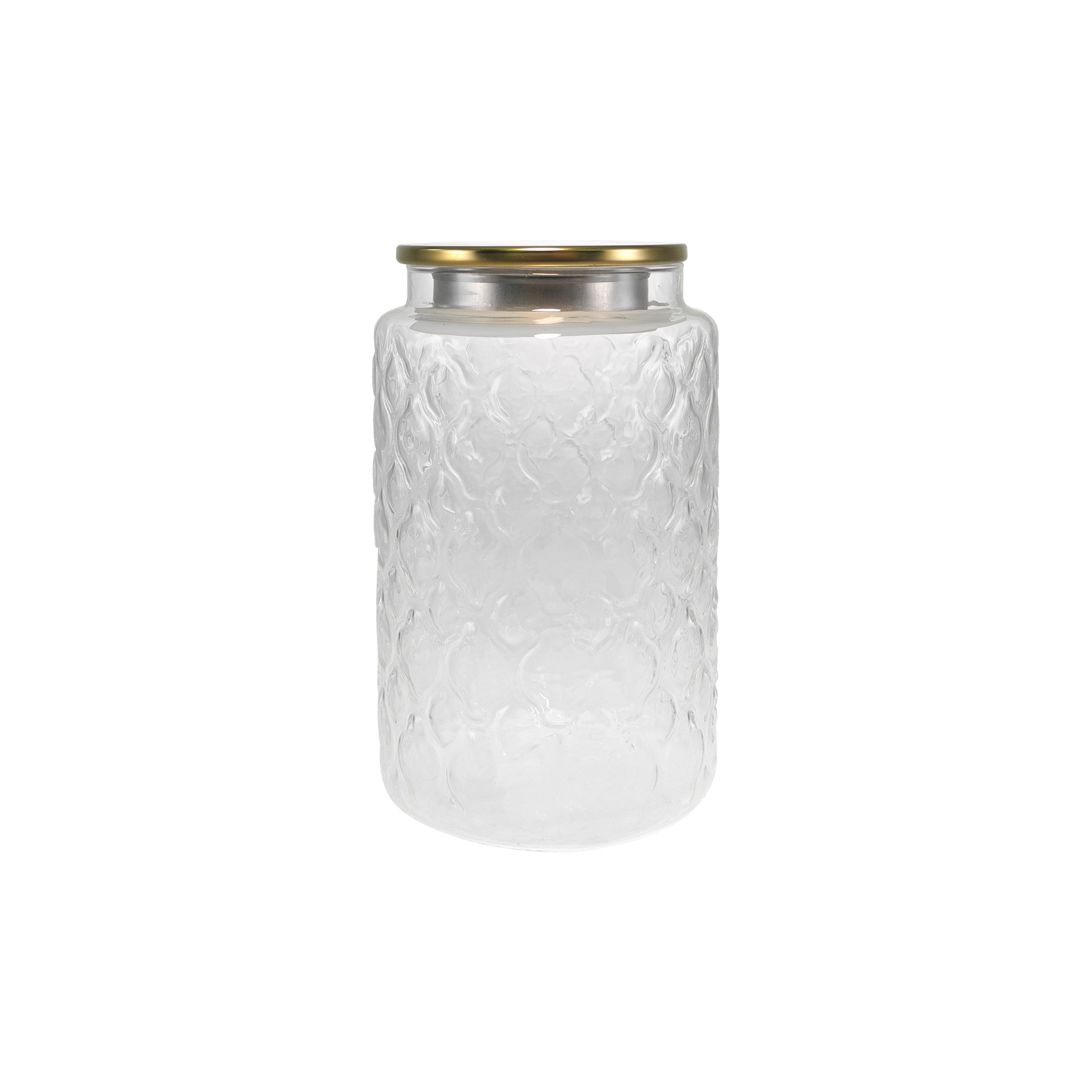 External Relief Pattern High Borosilicate Glass Storage Jar YD-STJ-076
