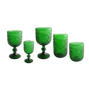 Green Sunflower Glass Cup YD-CUP-065