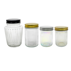 Striped Glass Storage Jar YD-STJ-052