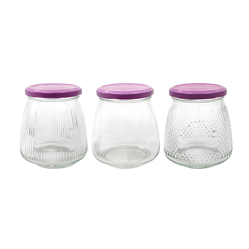 Exposed material storage jar with purple lid YD-STJ-054