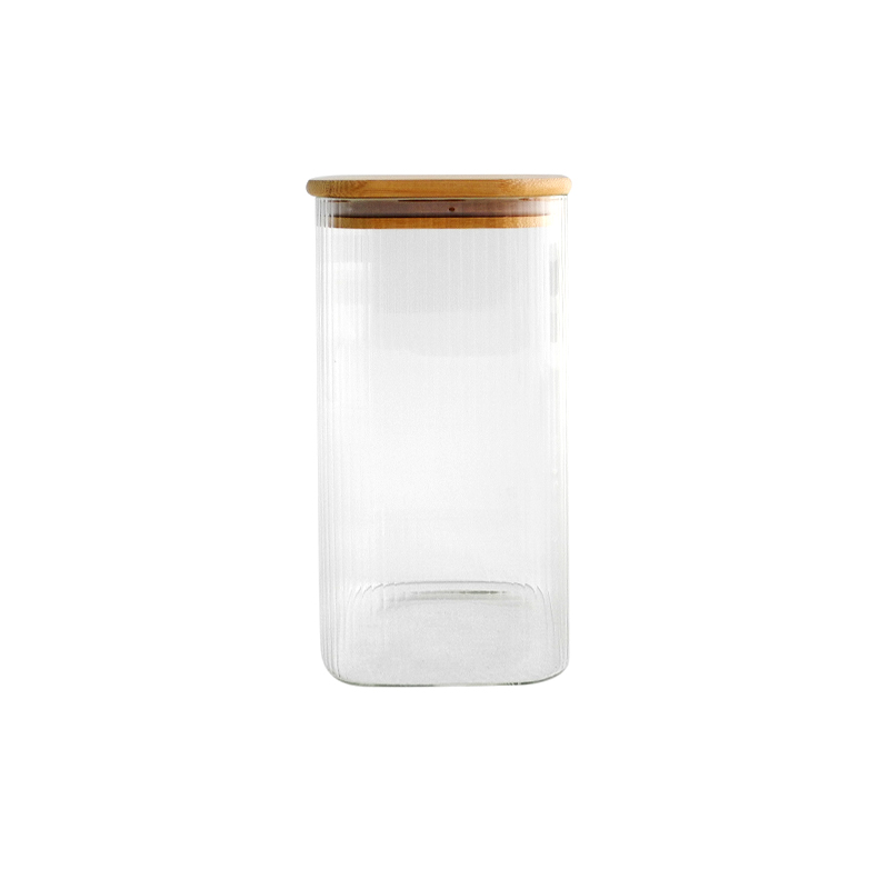 Square Vertical Striped High Borosilicate Storage Jar YD-STJ-068