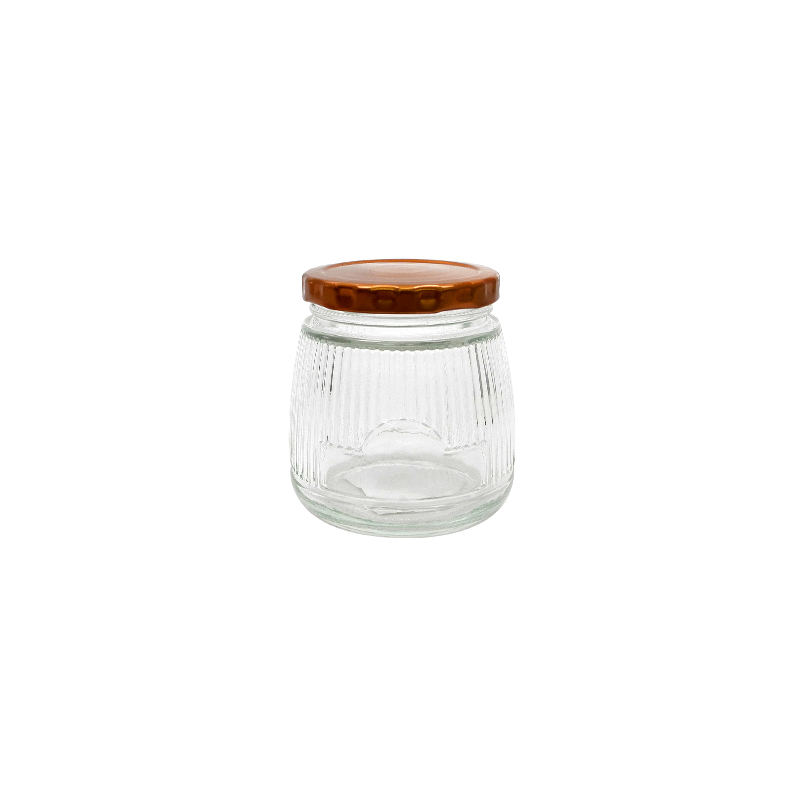 Striped Brown Lid Storage Jar YD-STJ-057