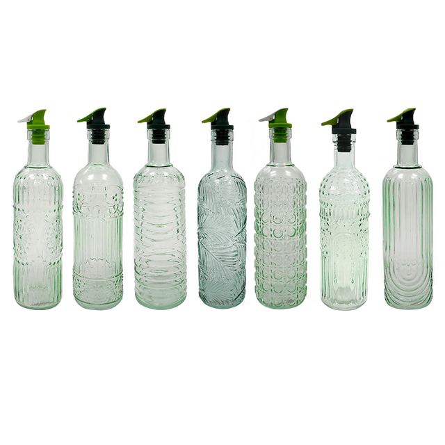 Textured Green Glass Oil Bottle YD-OVB-030