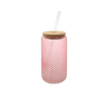 Textured Spray-colored Glass Straw Cup YD-CUP-082